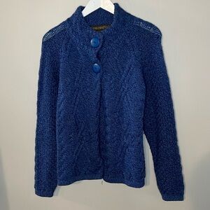 Inis Crafts Ireland Women's Merino Wool Cardigan Size Medium